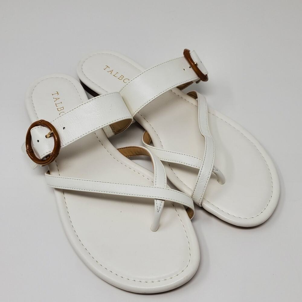 Talbots Gia Bamboo White side buckle sandal Size 10 New without Tags